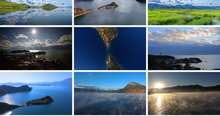 4K云南泸沽湖景区旅游景点航拍自然景观风景风光高清实拍视频素材