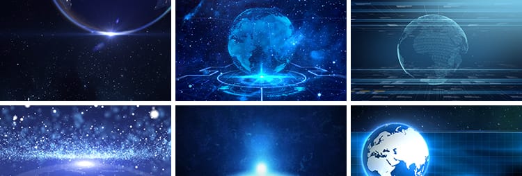 宇宙太空地球转动旋转蓝色科技新闻联播舞台LED背景动态视频素材