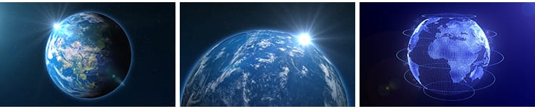 宇宙太空地球转动旋转蓝色科技新闻联播舞台LED背景动态视频素材