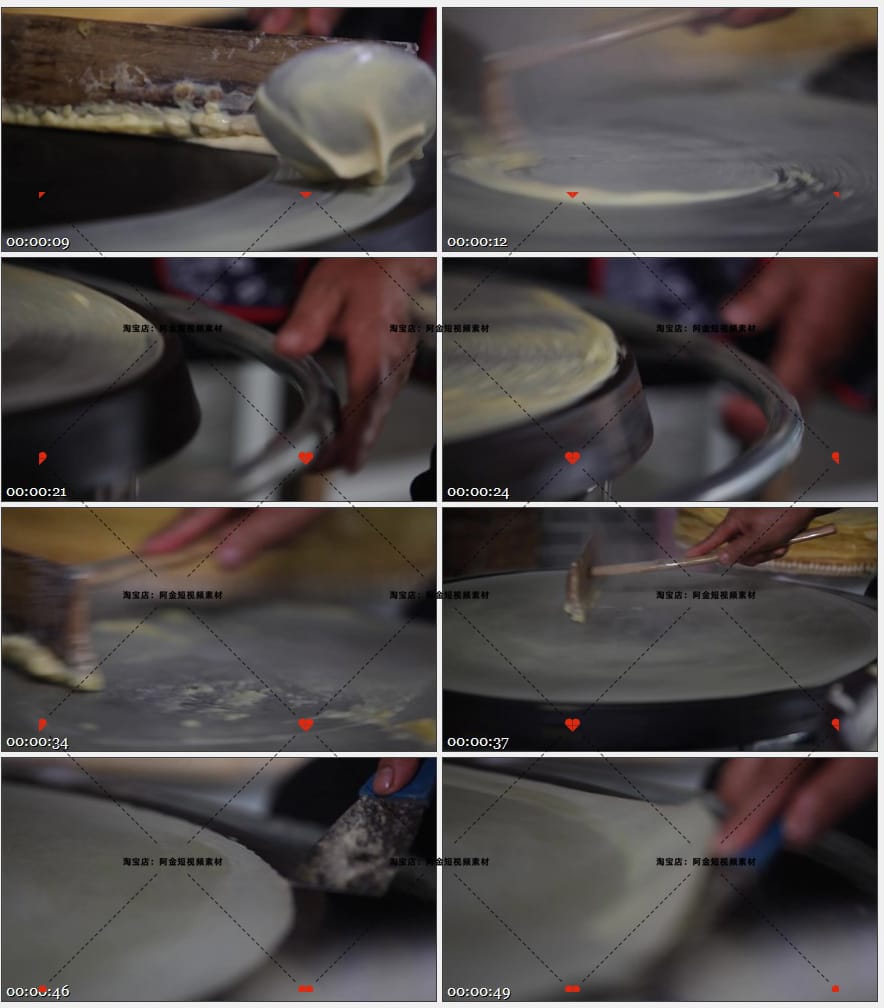 山东特色名产制作煎饼杂粮果子摊煎饼鸡蛋煎饼高清实拍视频素材4K