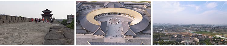 湖北襄阳城市地标建筑旅游景区景观风光唐城古城航拍高清视频素材