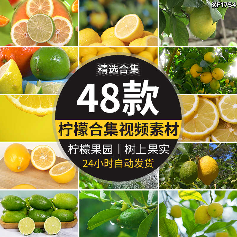 青柠檬黄柠檬汁橙色柠檬果实柠檬水清爽柠檬片柠檬树果园视频素材