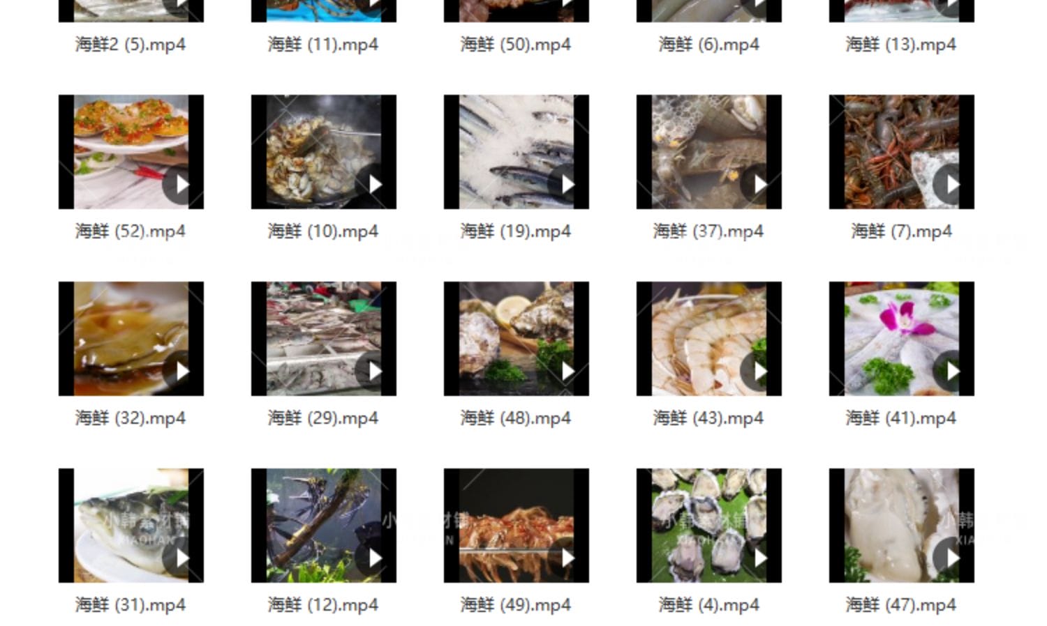 海鲜美食美味横版高清抖音自媒体pr剪辑背景视频素材
