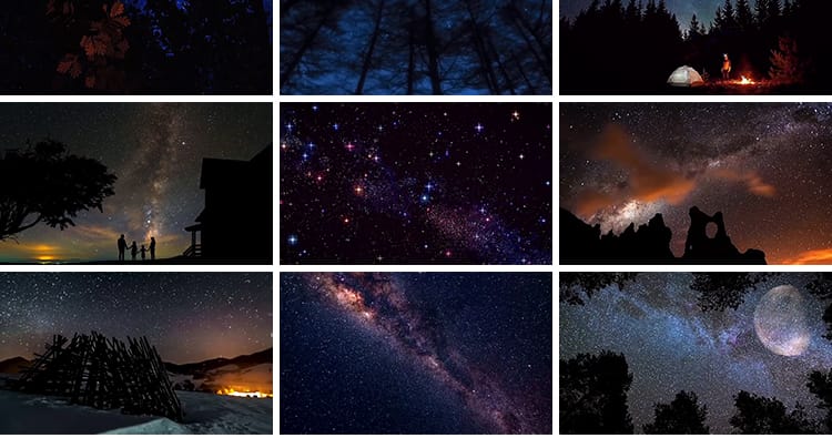 夜晚星空治愈系星光点点天空流星美景夜景自然风景抖音短视频素材
