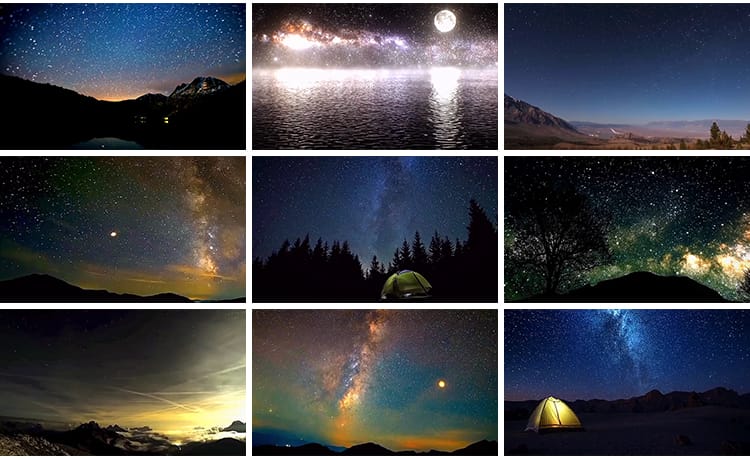 夜晚星空治愈系星光点点天空流星美景夜景自然风景抖音短视频素材
