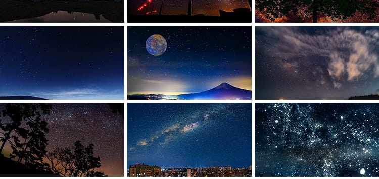 夜晚星空治愈系星光点点天空流星美景夜景自然风景抖音短视频素材