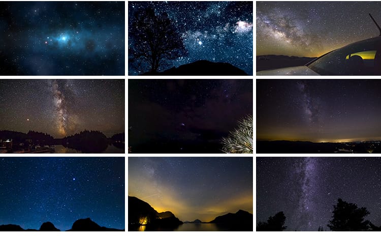 夜晚星空治愈系星光点点天空流星美景夜景自然风景抖音短视频素材