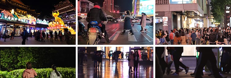 城市夜景街头街道人流正常速度夜晚行人行走抖音自媒体短视频素材