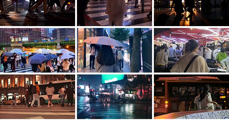 城市夜景街头街道人流正常速度夜晚行人行走抖音自媒体短视频素材