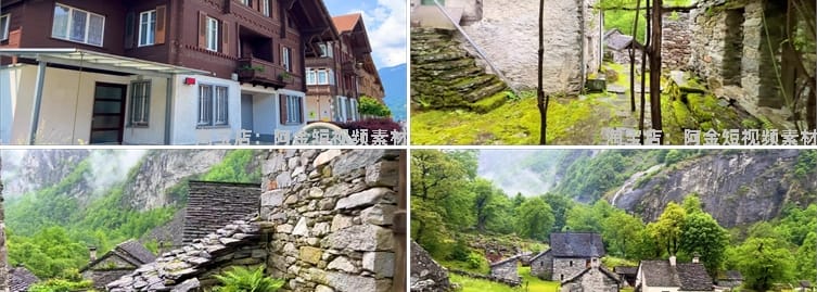 欧洲瑞士小镇漫步街拍风景走拍国外北欧高清长中视频小说推文素材