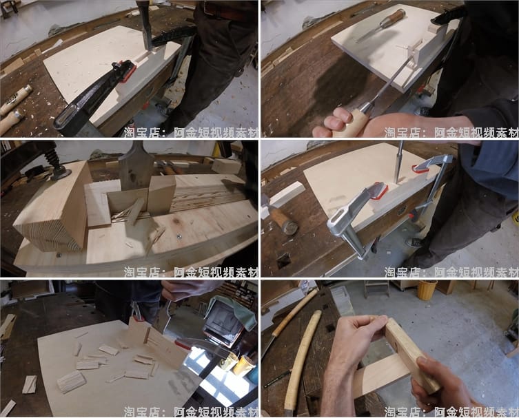 横屏国外木工榫卯制作拼接手工diy解压视频高清小说推文素材引流