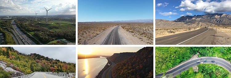 公路道路自然风景色开车旅游自驾游森林盘山路高清航拍短视频素材