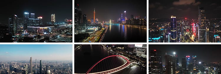 广东广州繁华城市建筑航拍延时风光夜景地标小蛮腰塔实拍视频素材