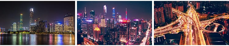 广东广州繁华城市建筑航拍延时风光夜景地标小蛮腰塔实拍视频素材