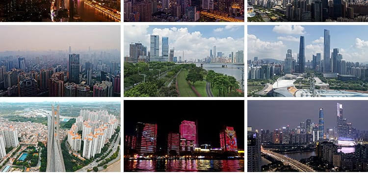 广东广州繁华城市建筑航拍延时风光夜景地标小蛮腰塔实拍视频素材