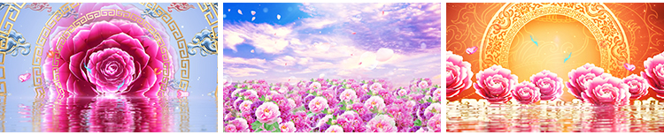 富贵牡丹花开盛世喜庆花海民族舞蹈舞台演出开场LED背景视频素材