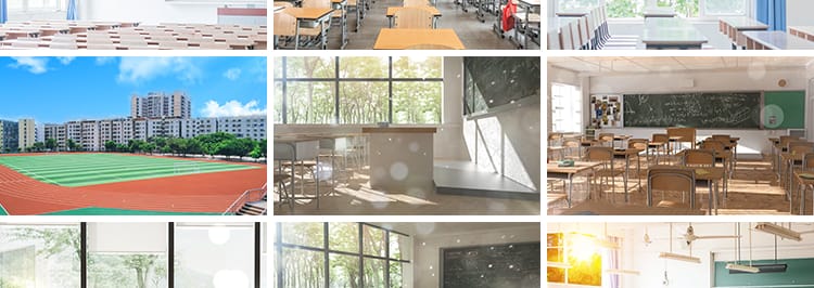 4K学校园走廊致青春同学操场课堂毕业季舞台晚会led背景视频素材