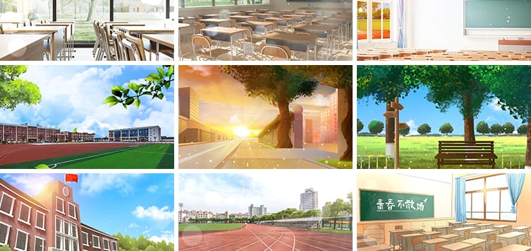 4K学校园走廊致青春同学操场课堂毕业季舞台晚会led背景视频素材