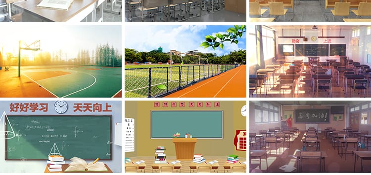 4K学校园走廊致青春同学操场课堂毕业季舞台晚会led背景视频素材