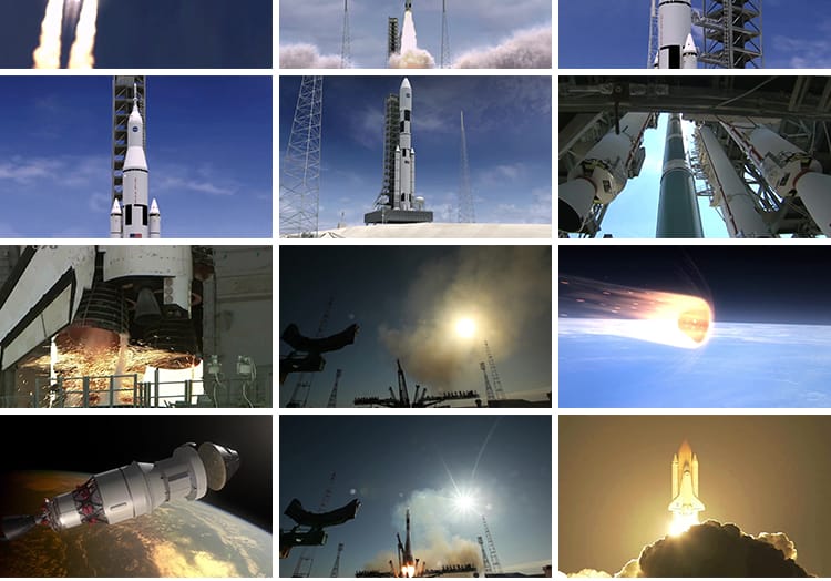 中国航天梦火箭发射器升空起点火神州号飞船宇航天员卫星视频素材