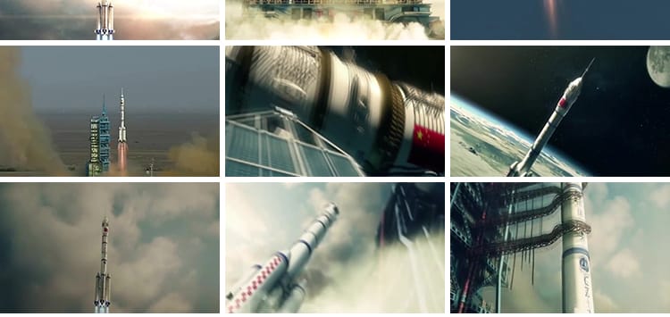 中国航天梦火箭发射器升空起点火神州号飞船宇航天员卫星视频素材