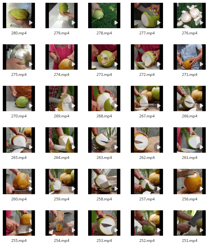 竖屏椰子去皮砍切椰子解压视频减压高清自媒体短视频小说推文素材