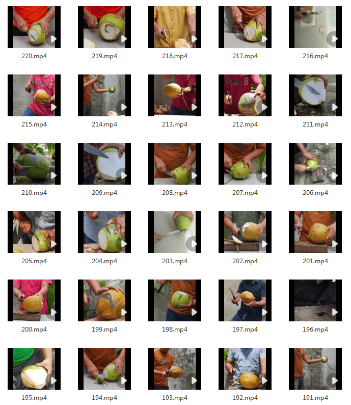 竖屏椰子去皮砍切椰子解压视频减压高清自媒体短视频小说推文素材