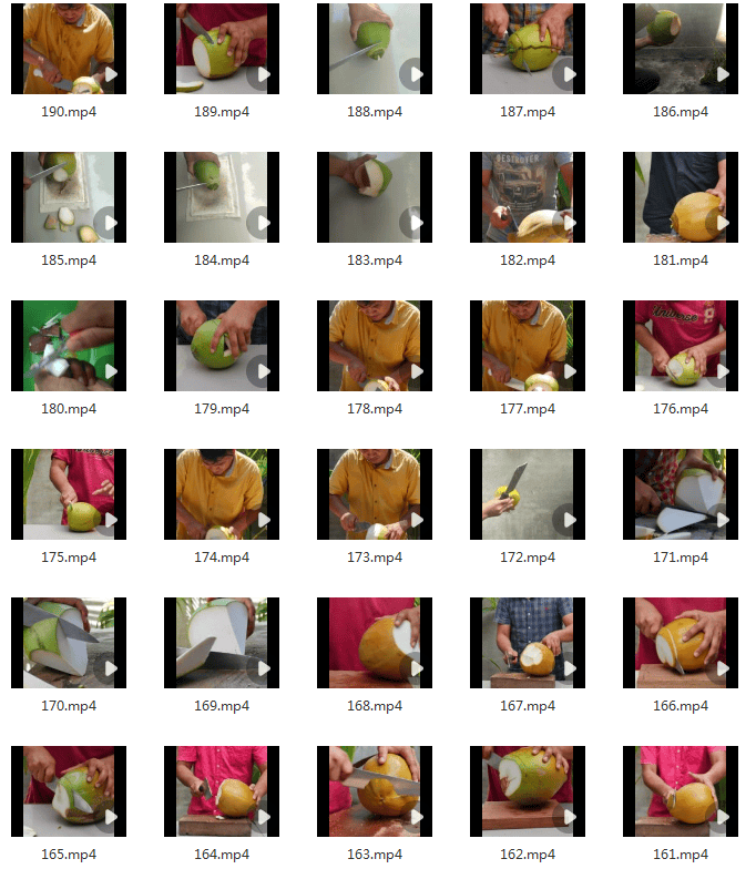 竖屏椰子去皮砍切椰子解压视频减压高清自媒体短视频小说推文素材