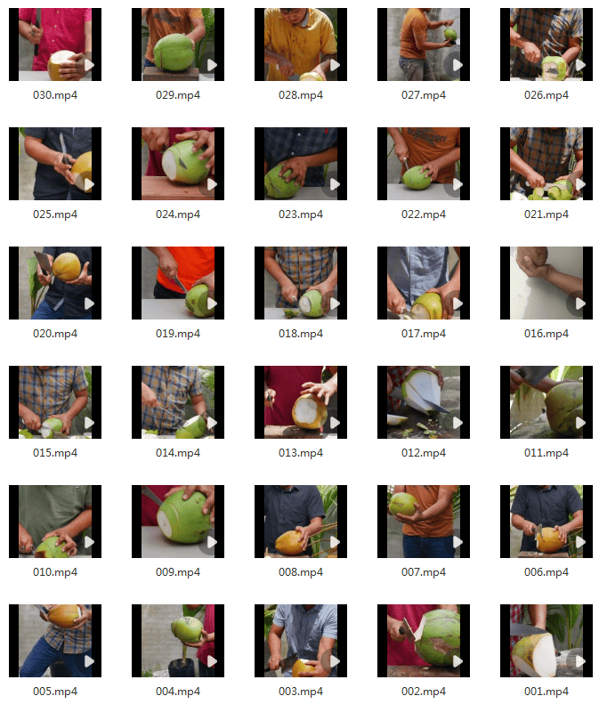 竖屏椰子去皮砍切椰子解压视频减压高清自媒体短视频小说推文素材