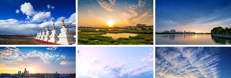 蓝天白云夕阳晚霞天空延时时间流逝时光云朵云层空镜头短视频素材