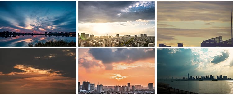 蓝天白云夕阳晚霞天空延时时间流逝时光云朵云层空镜头短视频素材