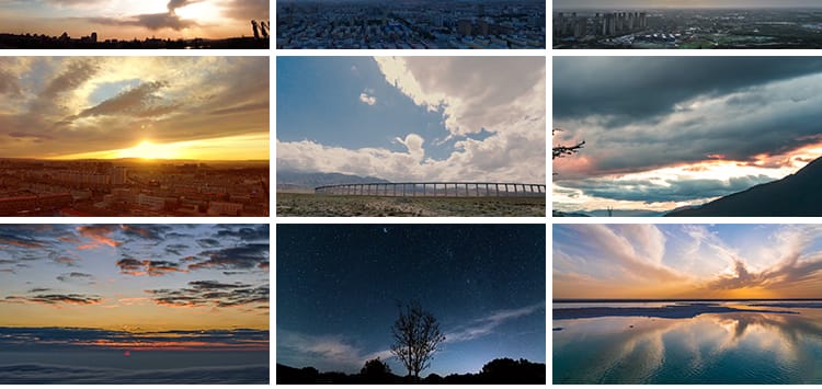 蓝天白云夕阳晚霞天空延时时间流逝时光云朵云层空镜头短视频素材