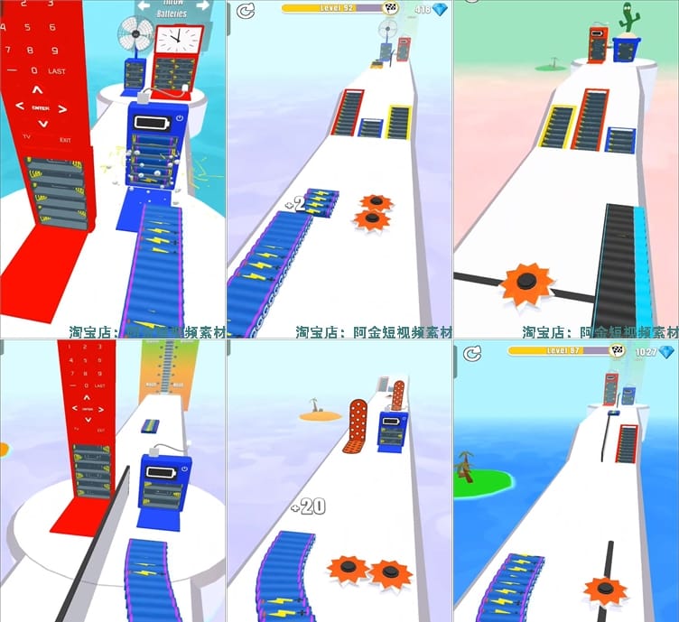 国外电池冲冲冲竖屏高清解压游戏短视频小说推文素材引流视频夸克