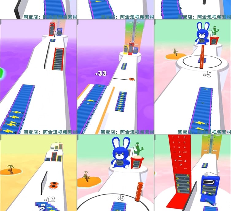 国外电池冲冲冲竖屏高清解压游戏短视频小说推文素材引流视频夸克