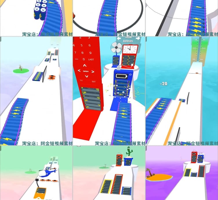 国外电池冲冲冲竖屏高清解压游戏短视频小说推文素材引流视频夸克
