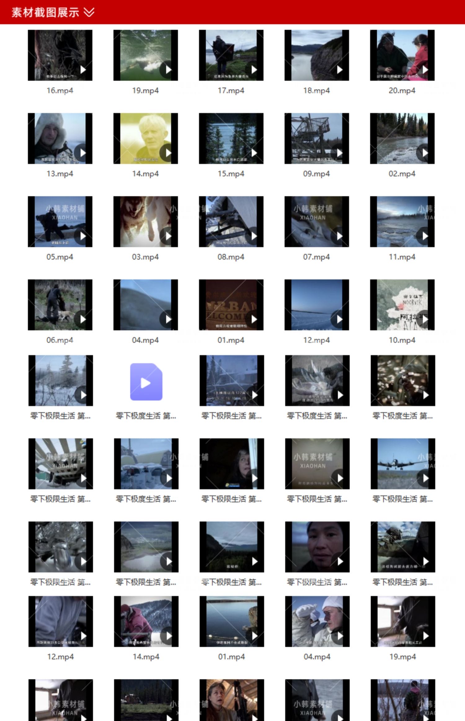 冰原生存挑战纪录片1080P自媒体电影解说抖音短视频素材全217集