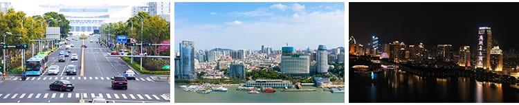 福建厦门城市建筑风光鼓浪屿旅游风景点双子塔夜景航拍短视频素材