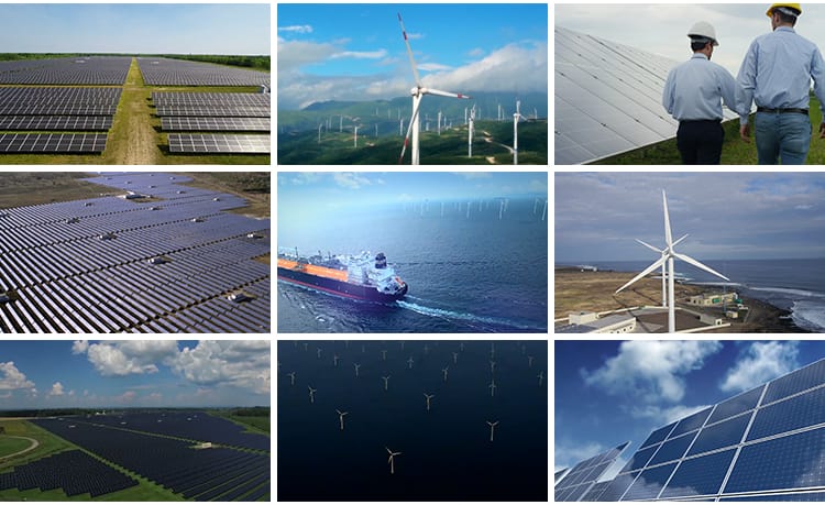 光伏太阳能供电风车太阳板风力发电环保能源绿色节能风能视频素材