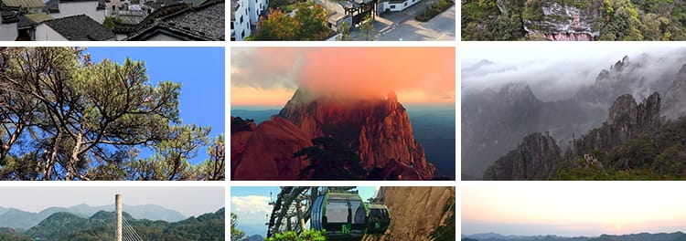 安徽黄山宏村水乡山村古镇建筑旅游景点黄山云雾延时摄影视频素材