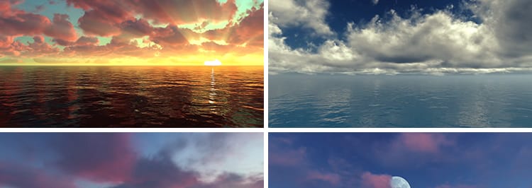 天空海面倒影湖面蓝天白云大海日出日落云彩晚霞LED背景视频素材