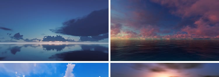 天空海面倒影湖面蓝天白云大海日出日落云彩晚霞LED背景视频素材