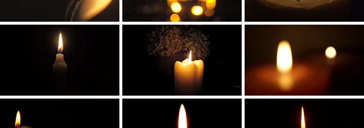 黑暗燃烧蜡烛摇曳烛火祈福祝福祝愿祈祷红烛台特写抖音短视频素材