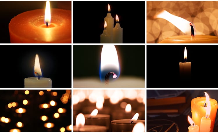 黑暗燃烧蜡烛摇曳烛火祈福祝福祝愿祈祷红烛台特写抖音短视频素材