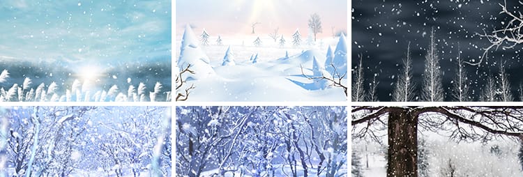 冬天雪景下雪花冰圣诞节晚会世界飘落舞台led大屏幕背景视频素材