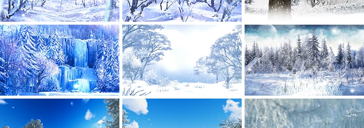 冬天雪景下雪花冰圣诞节晚会世界飘落舞台led大屏幕背景视频素材