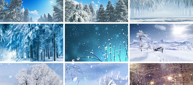 冬天雪景下雪花冰圣诞节晚会世界飘落舞台led大屏幕背景视频素材