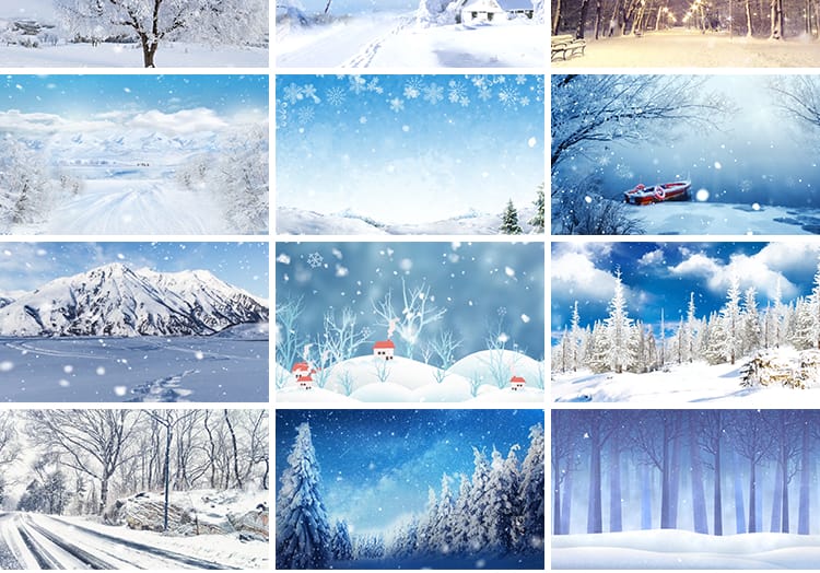 冬天雪景下雪花冰圣诞节晚会世界飘落舞台led大屏幕背景视频素材