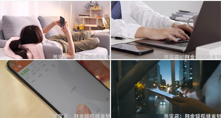 看玩手机低头族特写办公工作网络时代抖音短视频高清实拍素材剪辑