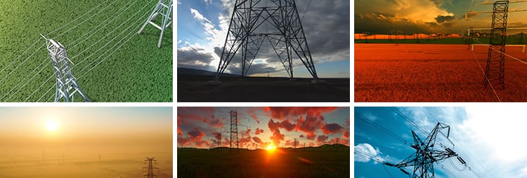 电力塔电网电线高压线变电站供电局国家电网实拍航拍延时视频素材