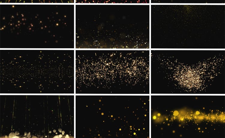 金色粒子闪光星光元素特效光效光斑节日活动MOV透明通道视频素材